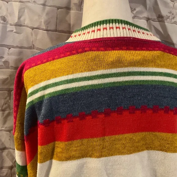 “VIINTAGE THE SWEATER SHOP UK” Multi Coloured Striped Sweater. - Picture 6 of 9